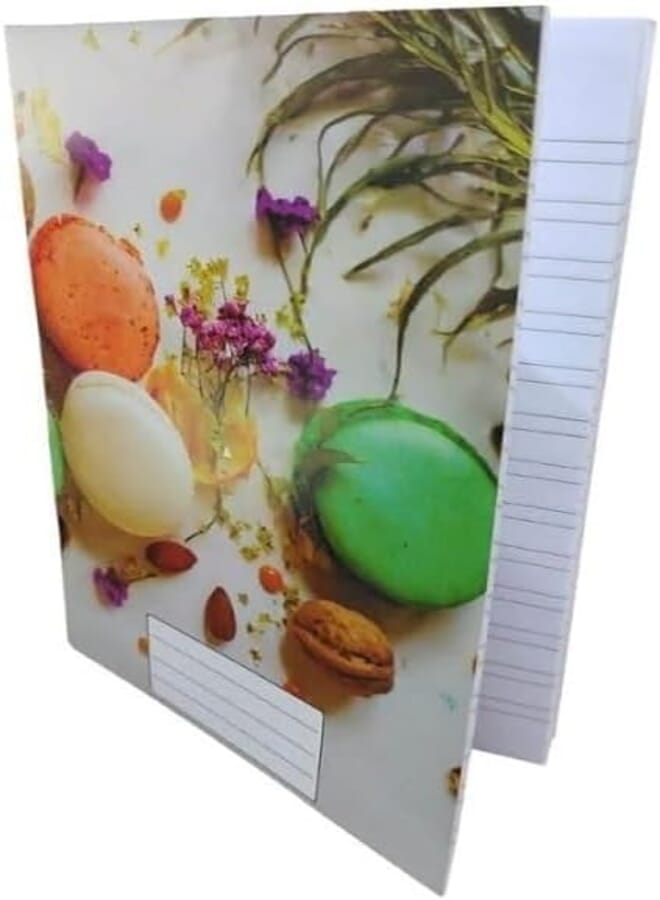 School Notebook - Stapled - 60 Sheets - Donuts Design - Glossy Cover - 16 x 22.5 cm - English